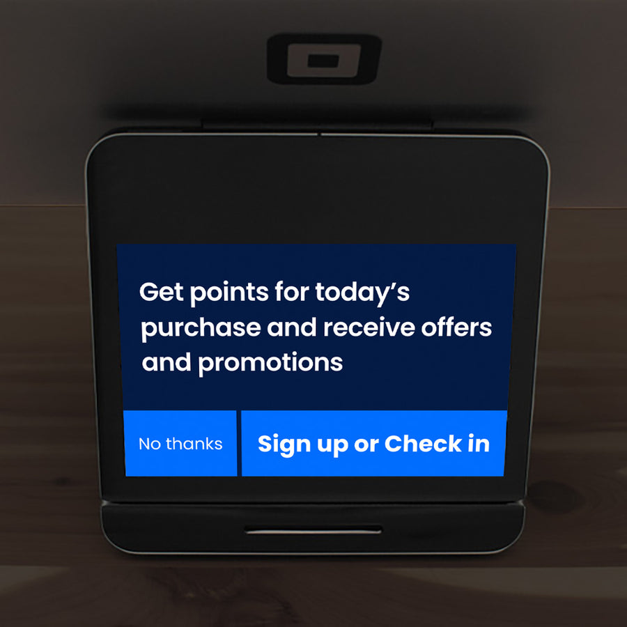 Register screen with the Sign up or Check in button