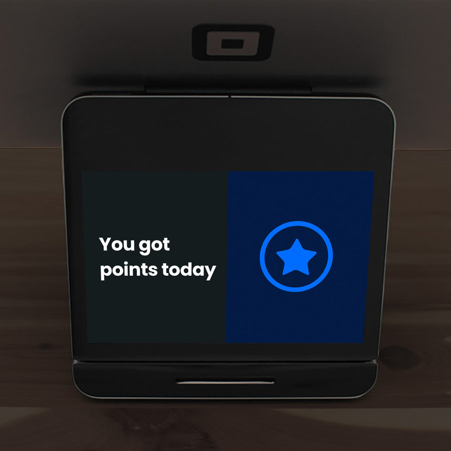 Register screen confirming you got points today