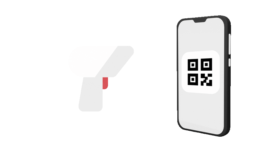 Animation of a scanner reading the QR code on a phone