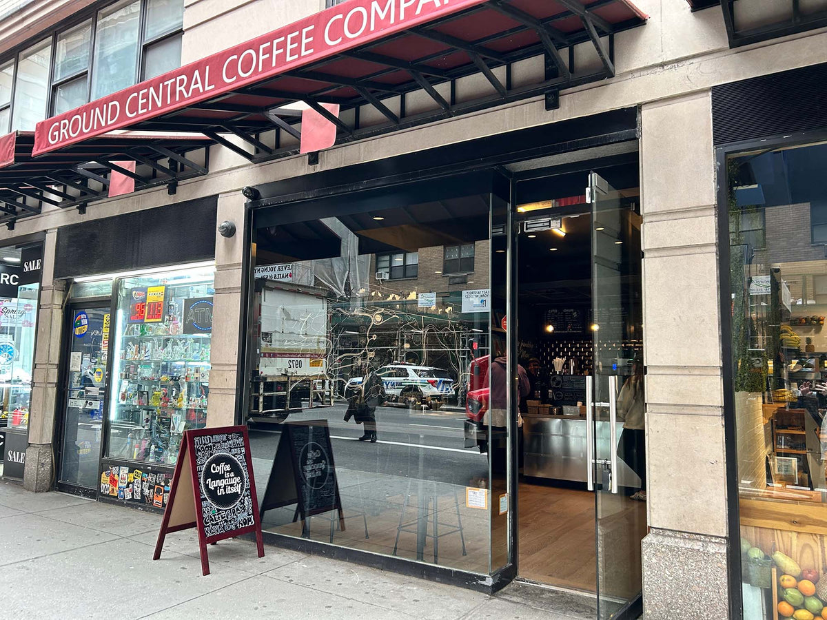 The GC Turtle Bay storefront on Lexington Avenue with its awning and sidewalk sign