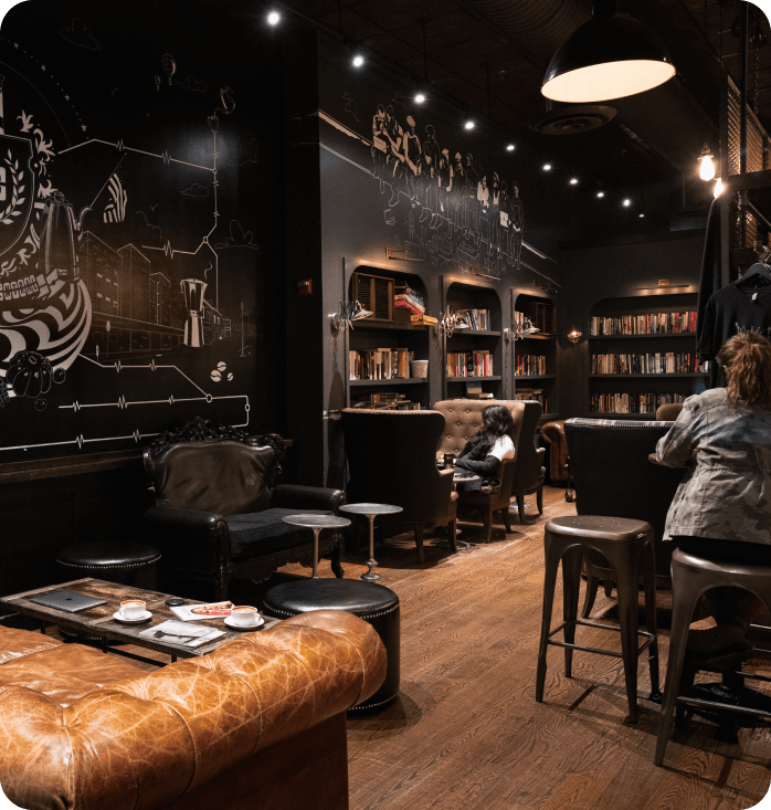 Inside a Ground Central cafe in New York